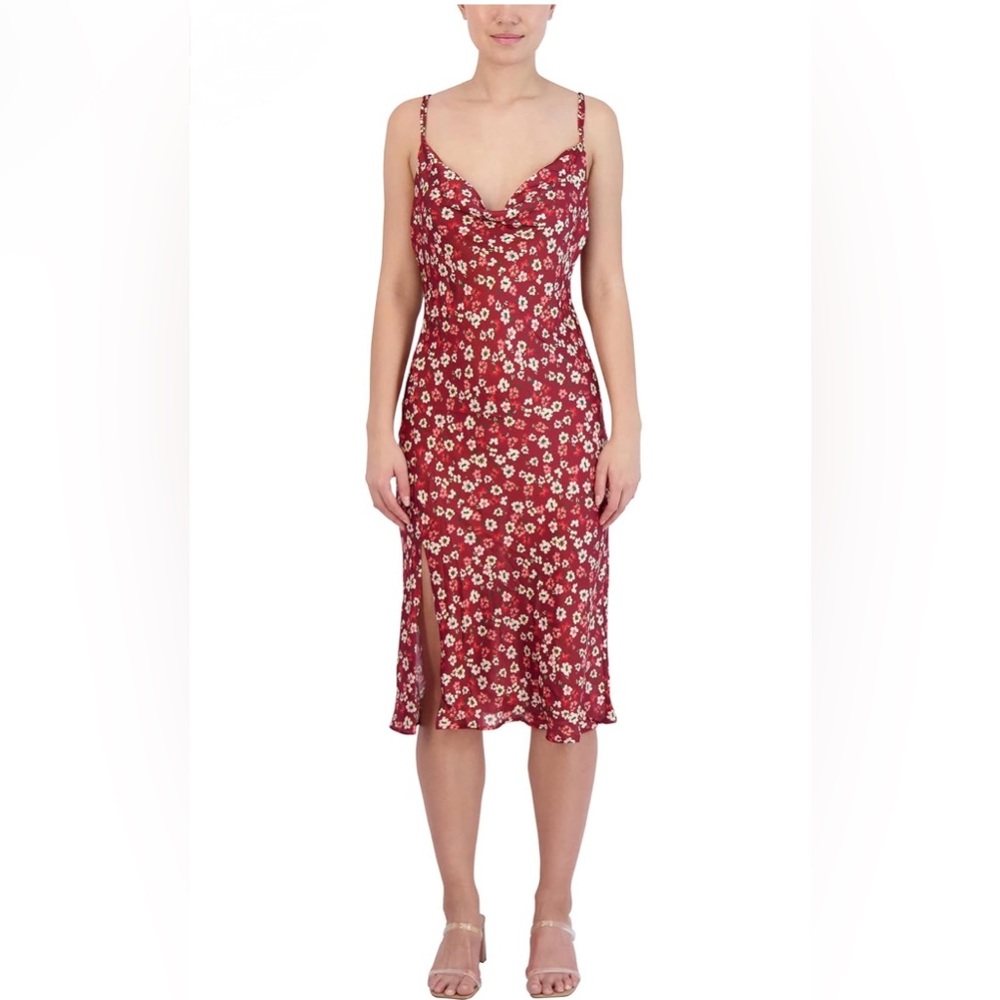 BCBGeneration Red Sundress Sleeveless Scoop Neck Midi